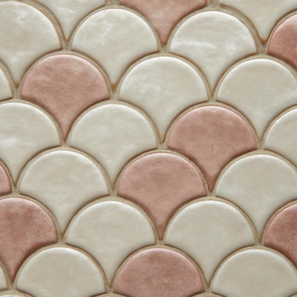 detail de carreaux ecaille de poisson en ceramique