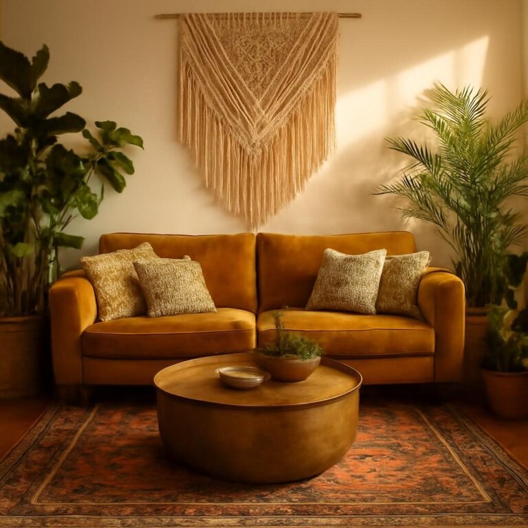 Salon bohème chic en petit espace : la méthode complète