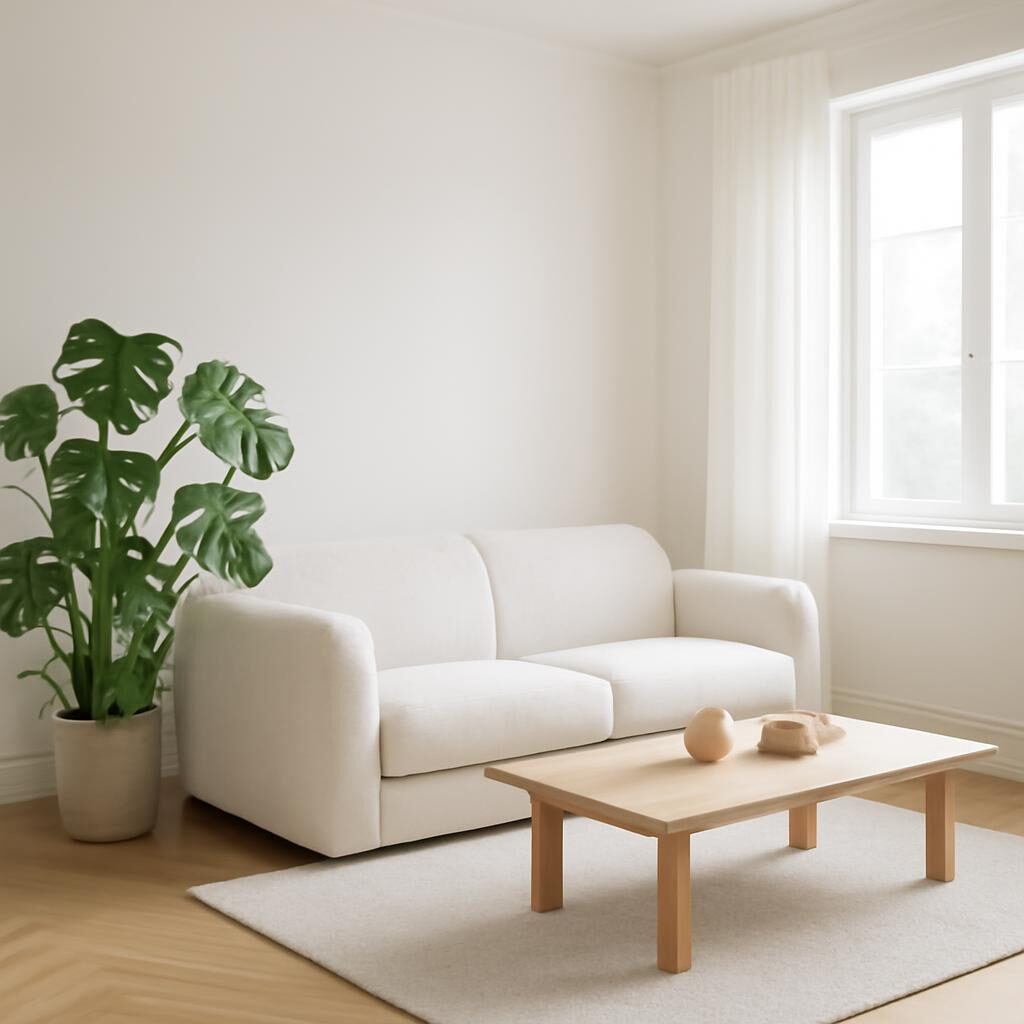 Salon blanc et bois lumineux style scandinave