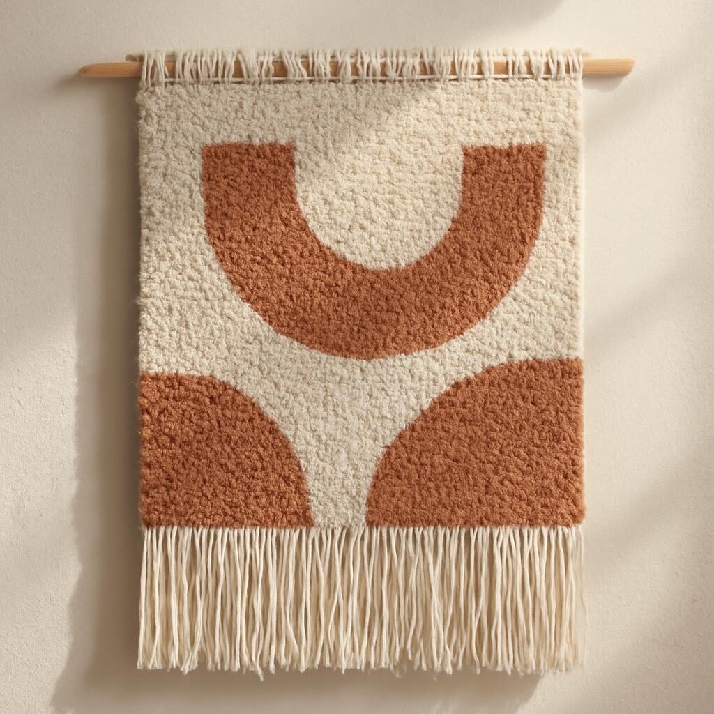 Détail texture tapis mural fait main